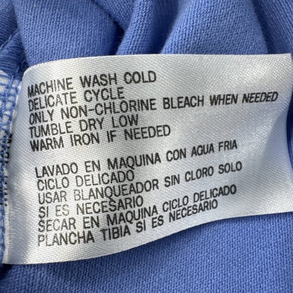 Vintage 90s Izod Polo Shirt Womens Large Blue Stretch 5-Button Preppy NEW - Picture 7 of 10